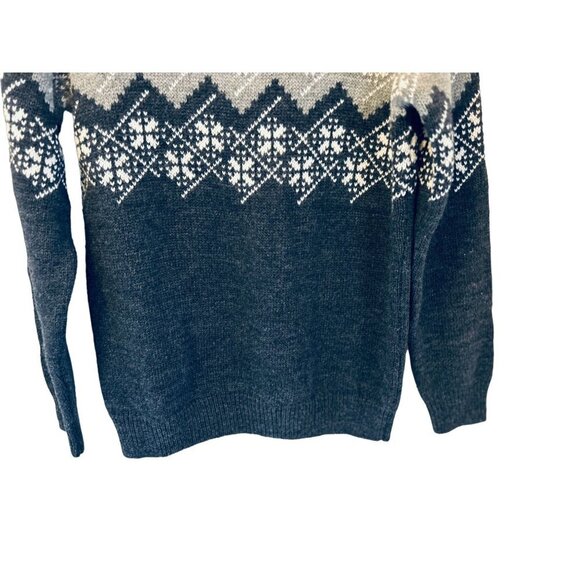 Made in Italy PAOLO MONDO Fair Island Pullover 1/4 Zip Sweater Blue Gray - Picture 5 of 10